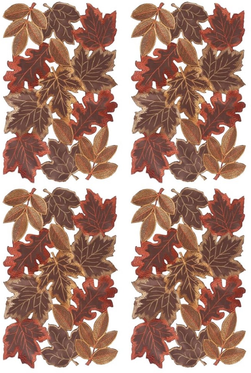 Cosensi - Dailygoods - 4 Stuks Herfst Placemats met Esdoornblad Design