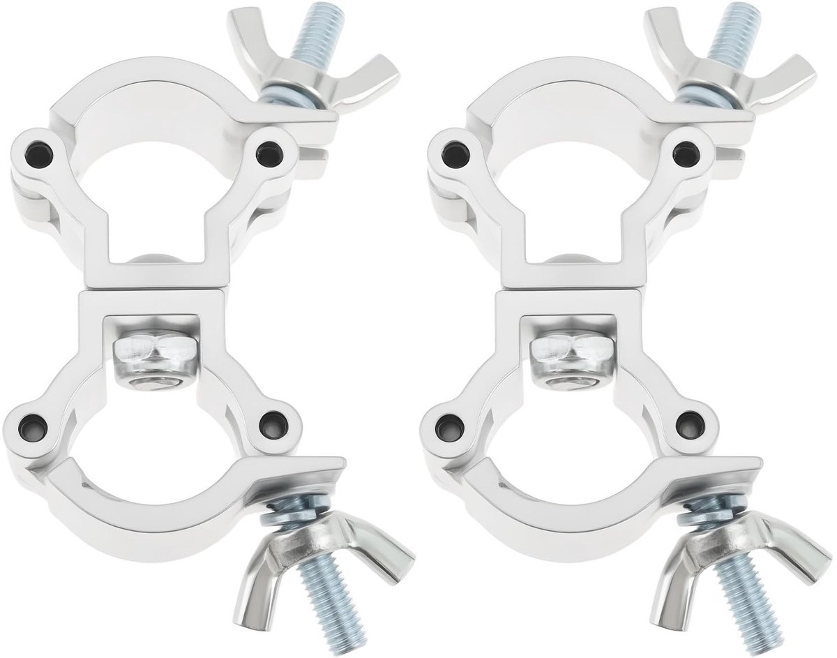 Dailygoods- Truss Klemmen 2x - Aluminium - 18-21 mm Buis - Maximaal Laadvermogen 15 kg - 360 Graden Rotatie - Lichtgewicht Ontwerp - Koppeling
