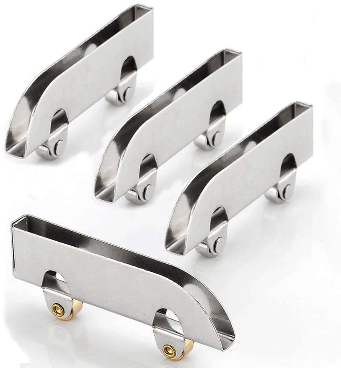 Dailygoods- Douchedeurrollen Roestvrij Staal - 4-Pack - Ultra Dunne Katrollen - Vervangingswielen - Geschikt voor 5mm Dikte Glas - Duurzaam en Sterk - Glazen Deurwielen