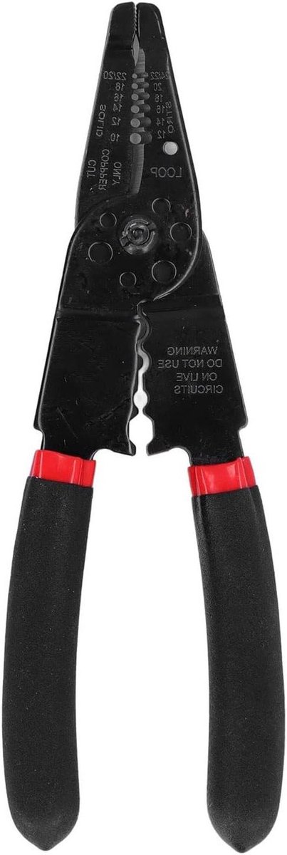 Draadstriptang - Tang Stripgereedschap - Elektra aanleggen - Hoog koolstofstaal - AWG 12-24 - Zwart