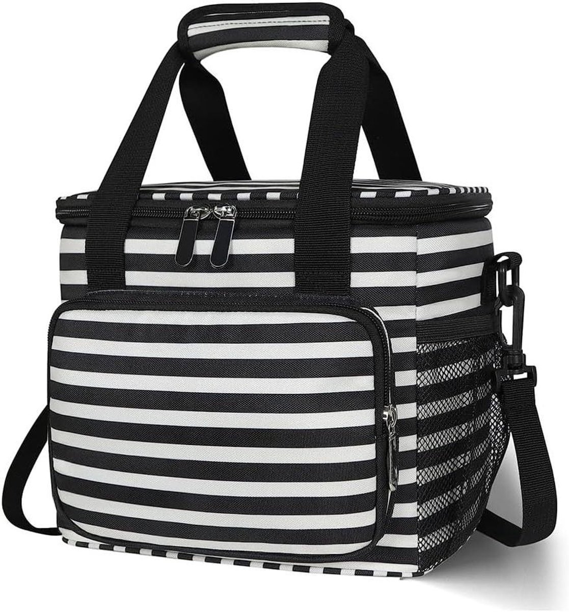 Koeltas - Lunchtas - Picknick en Boodschappen - Lekvrije Isolatie - 16 Liter - Gestreept
