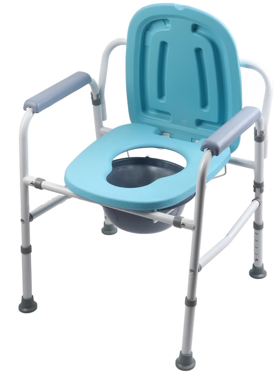 Dailygoods- Commode Verstelbaar - Toiletstoel - Antislip - Brede Zitting - Stalen Constructie - Hoogte Verstelbaar