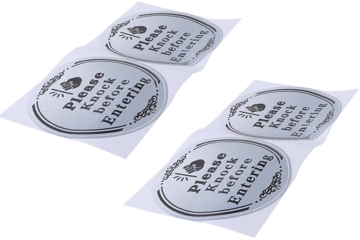 Dailygoods- Muursticker Waterdicht - Klop Voor Binnenkomst - Zelfklevend - Duurzaam Materiaal - Voor Kantoren/Woningen - Deurbord