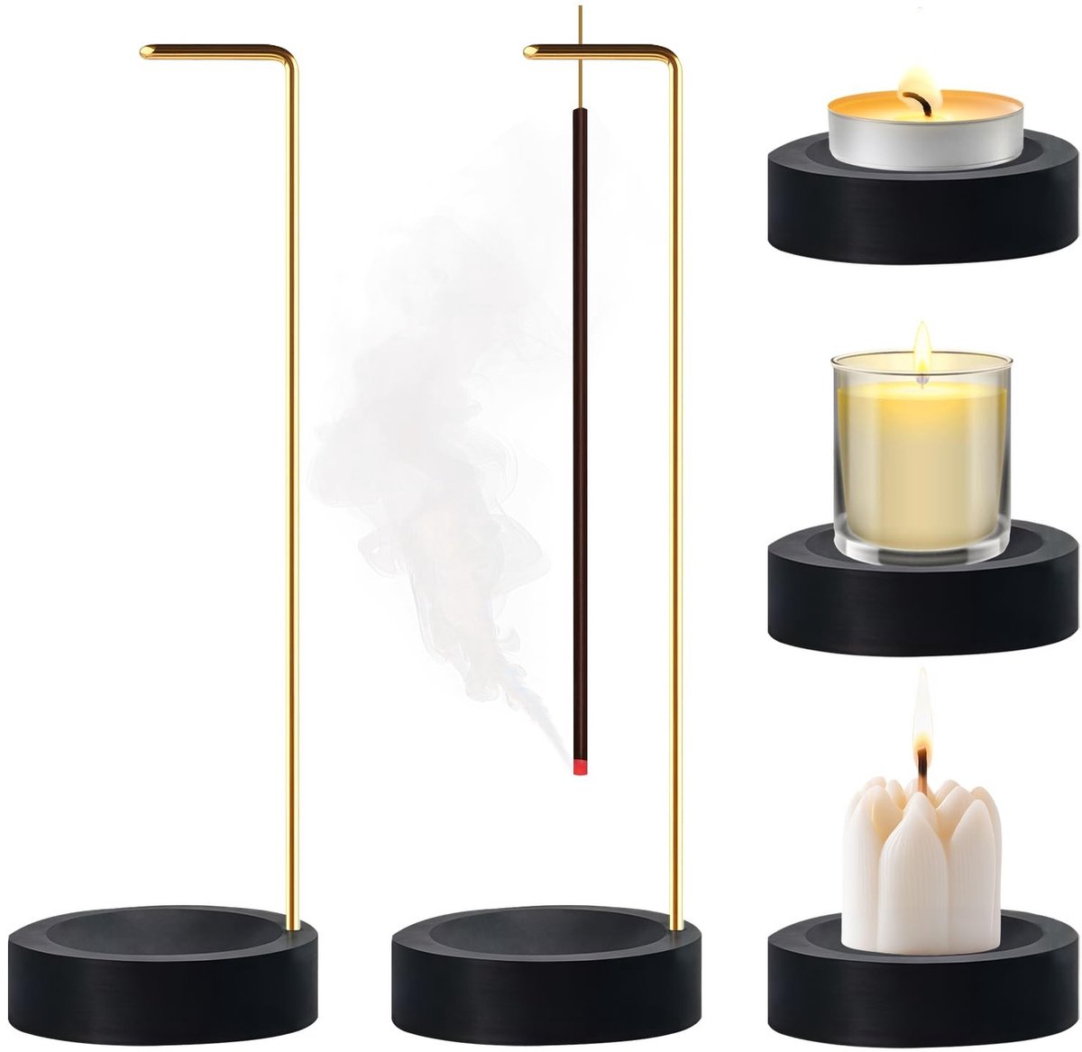 Dailygoods- Wierookhouder Modern Design - Wierookstokjeshouder - Wierookbrander - Houten Houder - Concaaf - Eenvoudig te Reinigen - Incense Holder
