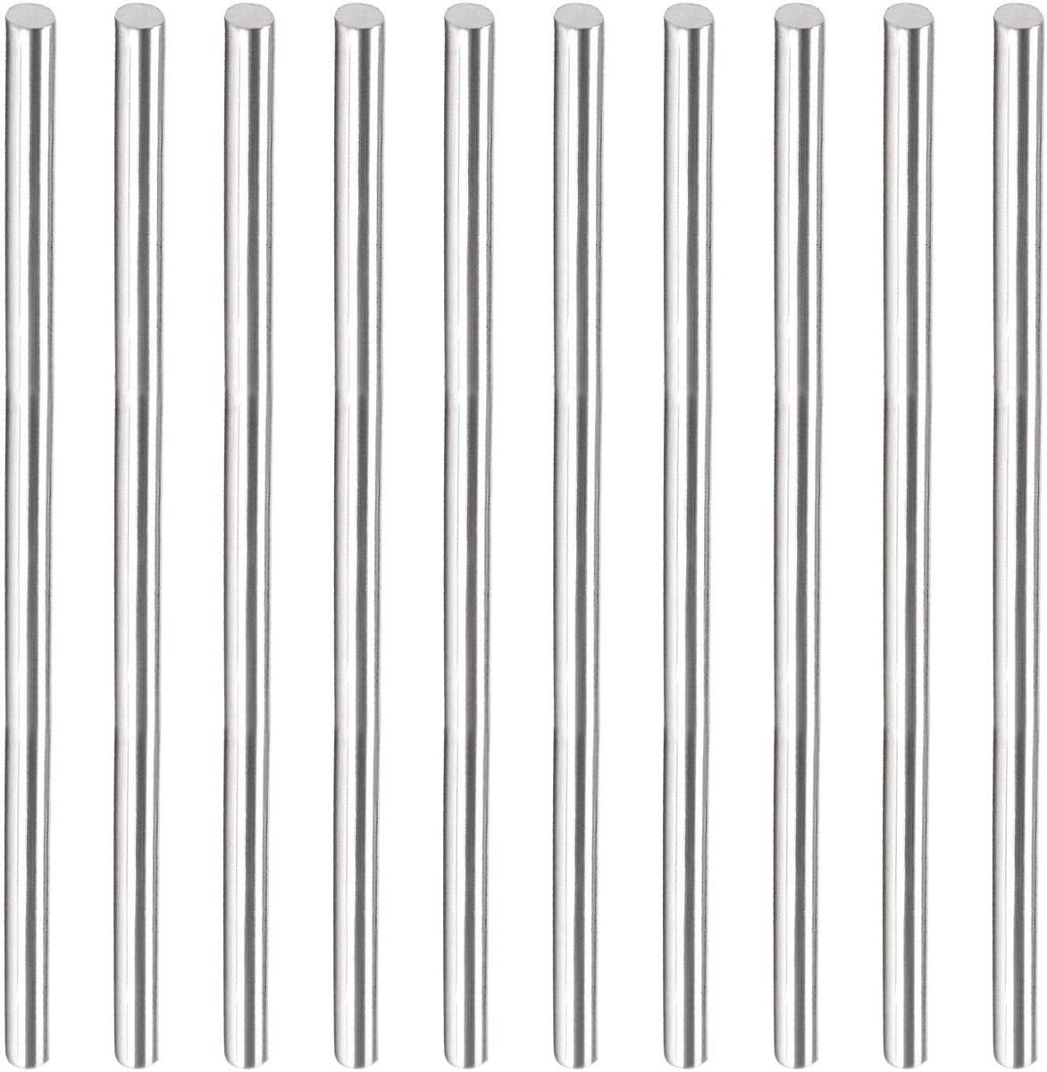Dailygoods- Ronde Staaf Roestvrij Staal 304 - 3 mm x 75 mm - Ambachtelijk Model - Vliegtuigmodel - Scheepsmodel - 10 Stuks