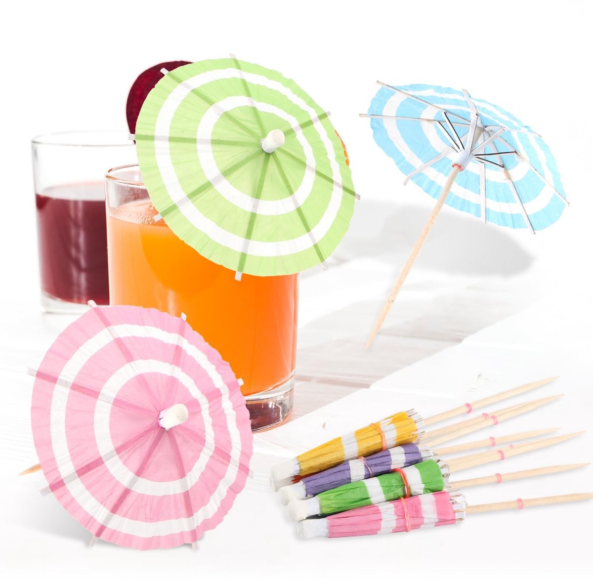 Dailygoods- Drankparasols 50 Stuks - Cocktailprikkers - Partyprikkers - Herbruikbaar - Decoratie - Zomer thema