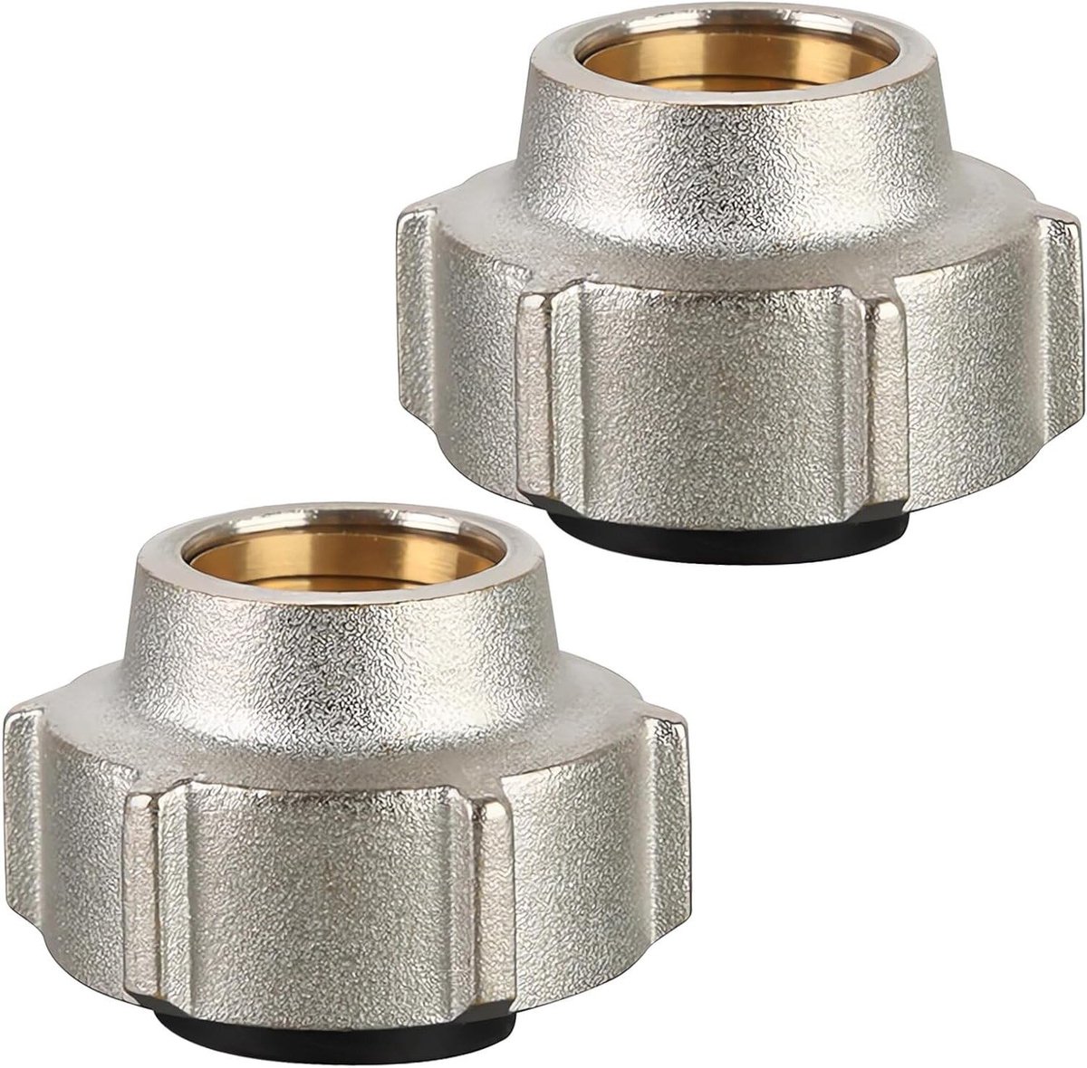 Dailygoods- Klemschroefverbinding Set - 2 Stuks - 3/4 Inch x 15 mm - Messing met Verzilverde Koperen Aansluitingen - Robuust en Duurzaam - Geschikt voor Verwarmingssystemen - Klemverbinding