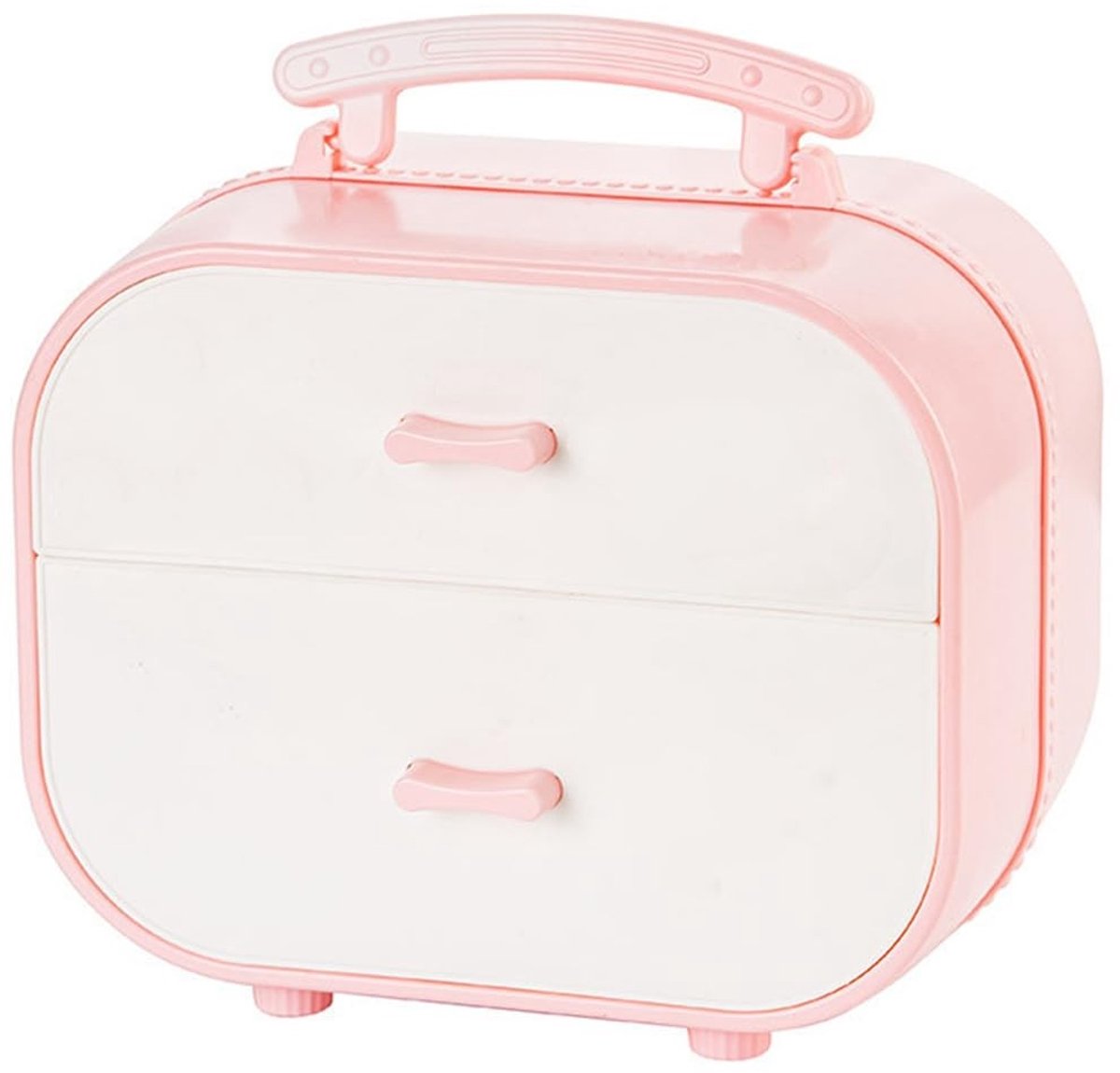 Dailygoods- Opbergdoos met deksel - Opbergdoos voor bureau - Sieradendoos - Opbergdoos voor haaraccessoires - Hoogwaardig ABS-materiaal - Roze kleur - Sieradenbox