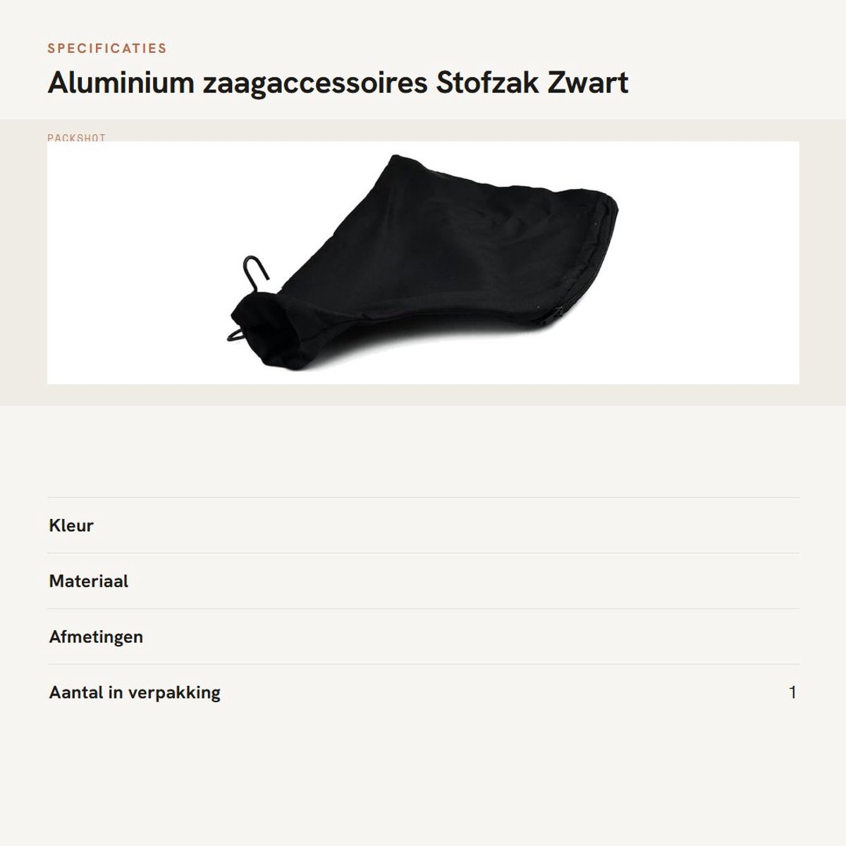 Dailygoods- Stofzak 225 x 150 mm - Riemschuurmachine - Verstekzaag - Onderdeel - Doek - Zwart - Stofopvangzak