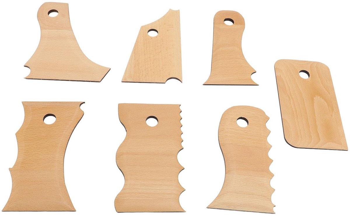 Dailygoods- Pottery Foot Shaper Set 7 Stks - Aardewerkgereedschap - Buchenhout - Creatieve Vormgeving - Keramische Sculptatie - Efficiënt Ontwerp - Keramiekgereedschap