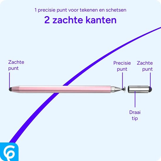 SBG Universele Stylus Pen Met Zachte Punt en Precisie Punt Roze Goud van Merkloos — afbeelding 2