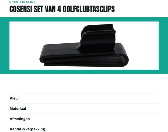 Cosensi - Set van 4 Golfclubtasclips voor Perfecte Bevestiging van Cosensi — afbeelding 3
