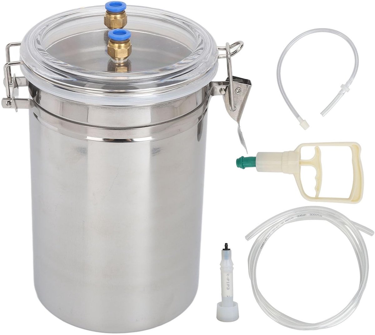 Dailygoods- Melkmachine 2L Capaciteit - Handmatige Melkmachine - Roestvrij Staal - Transparant Deksel - Duurzaam - Praktisch Gereedschap - Geitenmelker