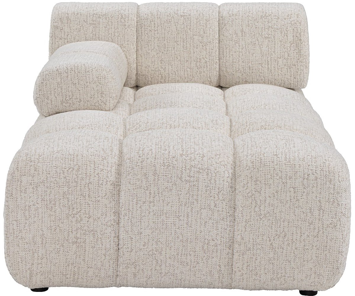Vente-unique Chaise longue links met armleuning in beige gemêleerde stof FACIVIL