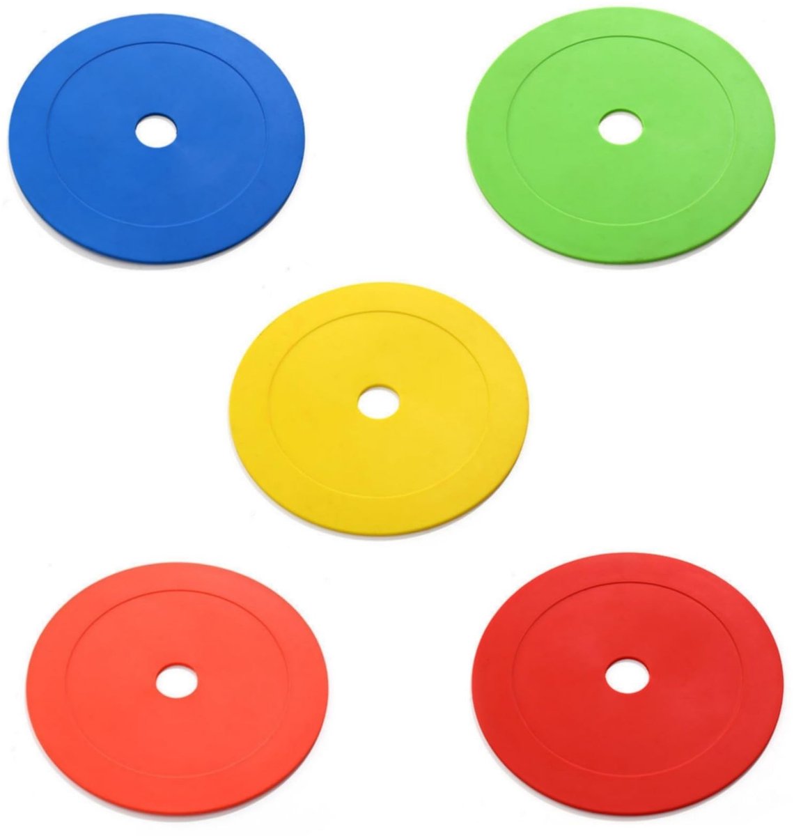 NTH products- Disc Markers Scheurbestendig - Set van 5 - 15,5 cm - Hoge zichtbaarheid - Sporttraining - Poly Vinyl Materialen - Training Markers
