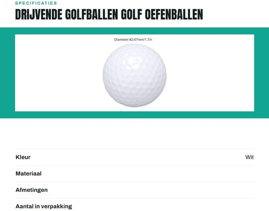 Dailygoody - Drijvende golfballen - Golf oefenballen - Zwemmen in het water - Wit - Trainingsballen - Geschikt voor buitensporten - Diameter 42,67 mm van Merkloos — afbeelding 3