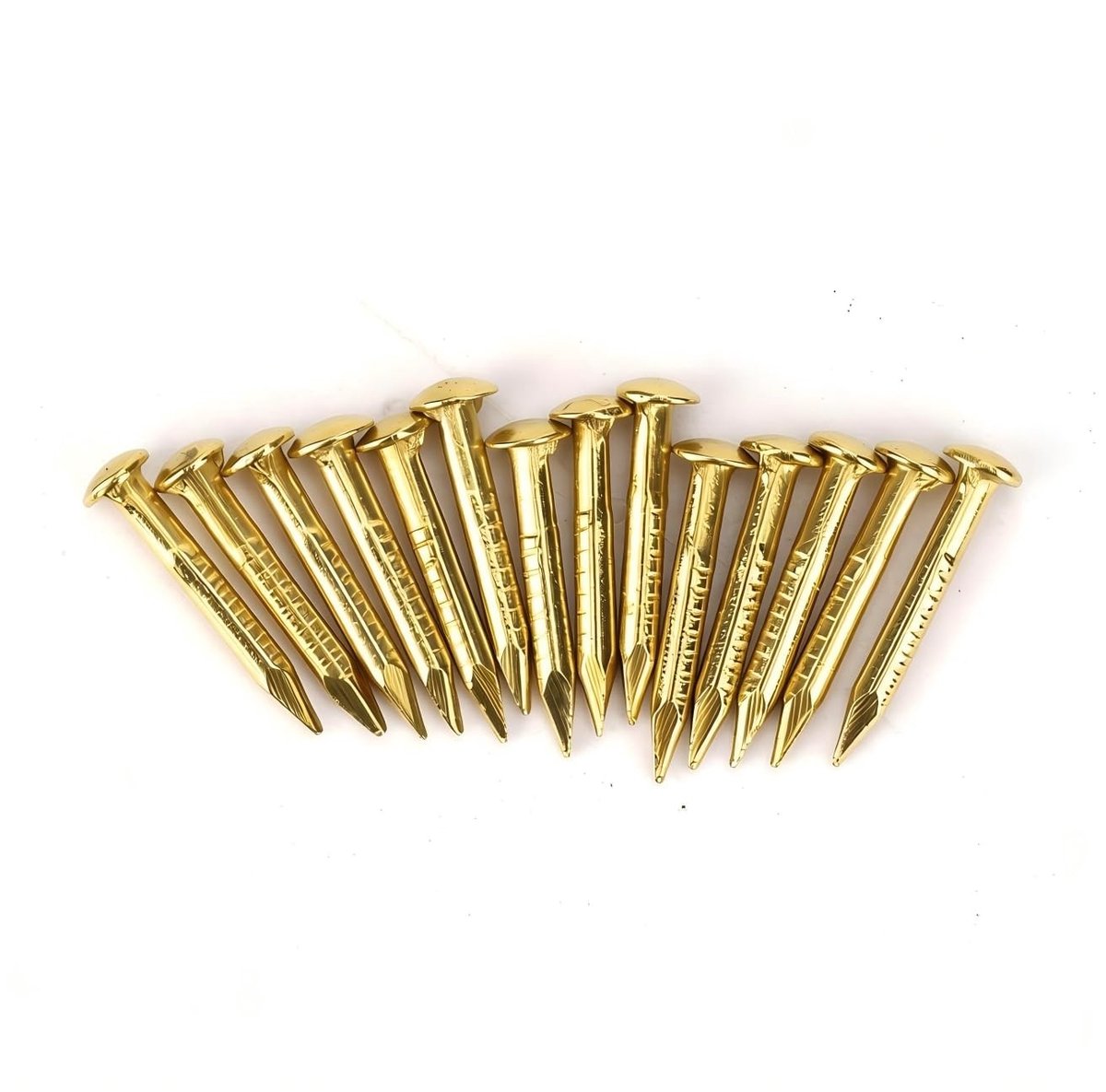 Dailygoods- Messing Nagels 100 Stuks - Ronde Kop - Decoratieve Hardware - Voor Hout/Gipsplaat - Fotolijst/Spiegel Ophangen - Premium Materiaal - Spijkers