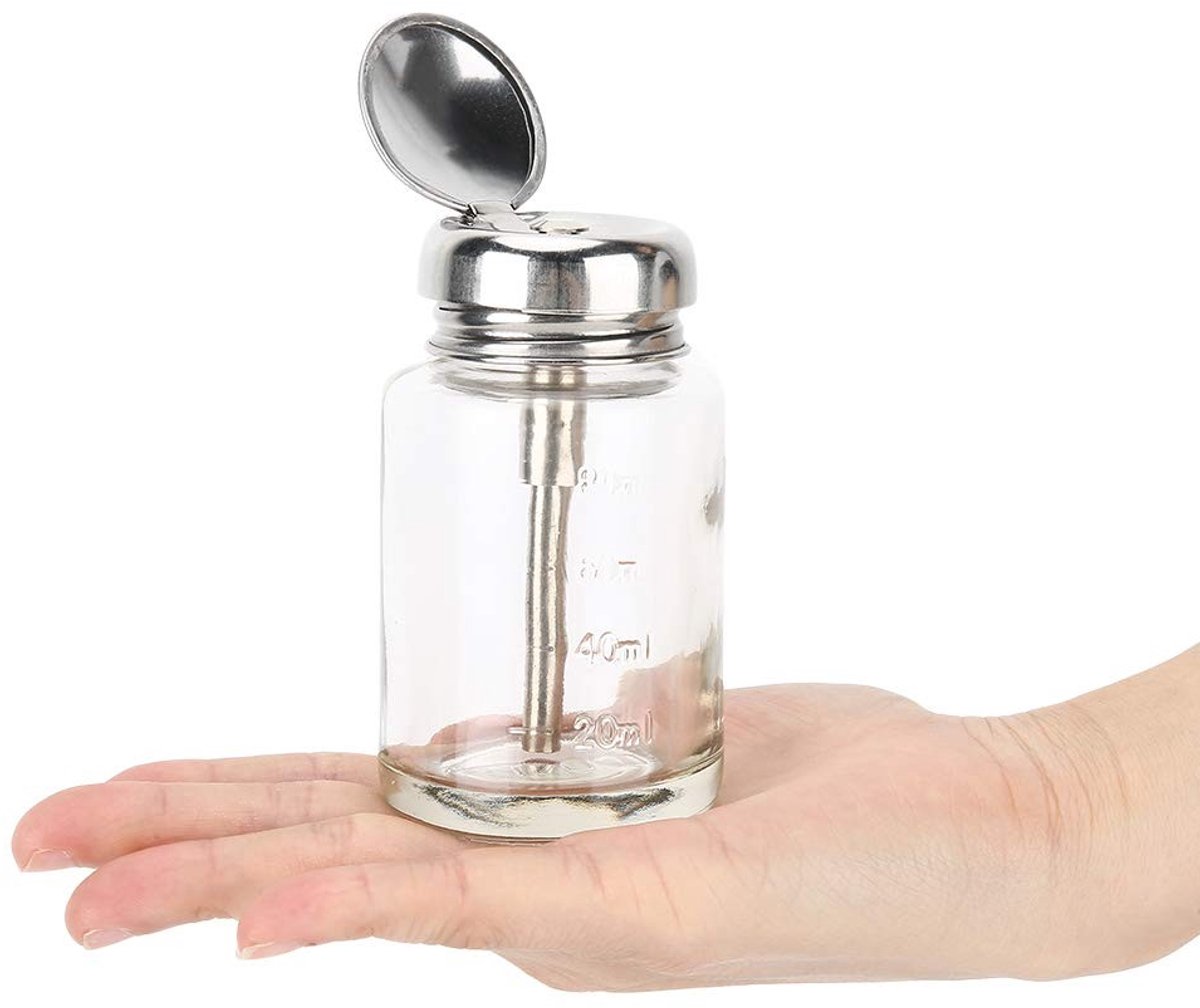 Dailygoods- Nagellakremover Dispenser - Glas Materiaal - Herbruikbaar - Anticorrosief - Eenvoudig in Gebruik - Professioneel voor Manicure - Nagellakdispenser