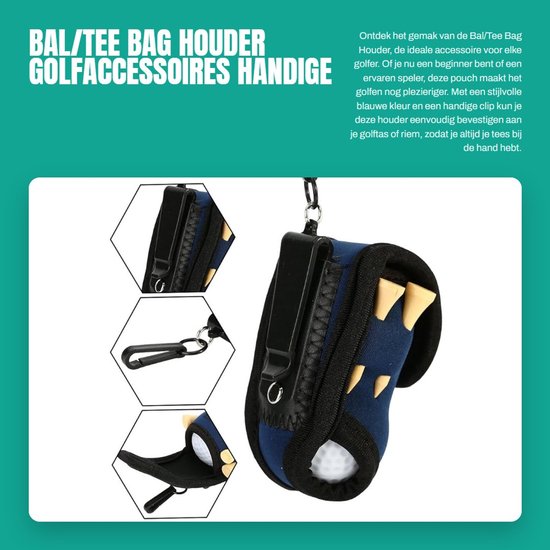 Dailygoods- Tee Bag Houder Hoogwaardig Materiaal - Utility Pouch - Golf Accessoires - Inclusief 4 Tees - Slijtvast - Comfortabel en Makkelijk Mee Te nemen - Golfbaltas van Dailygoods — afbeelding 5