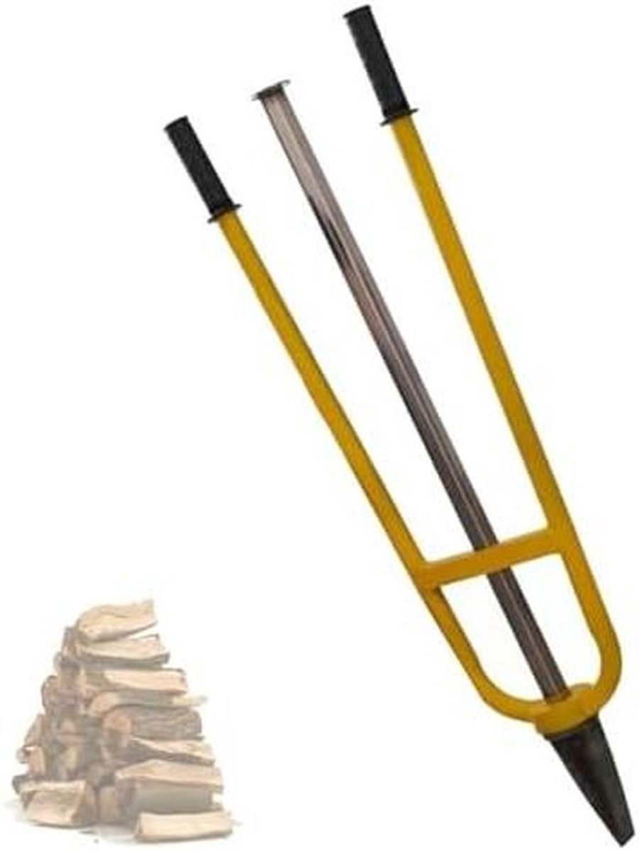 Handmatige Houtklover - Houthakker Brandhout - Efficiënt Hout Kloven - Traagheidsaandrijving Ontwerp - 45 cm - Geel