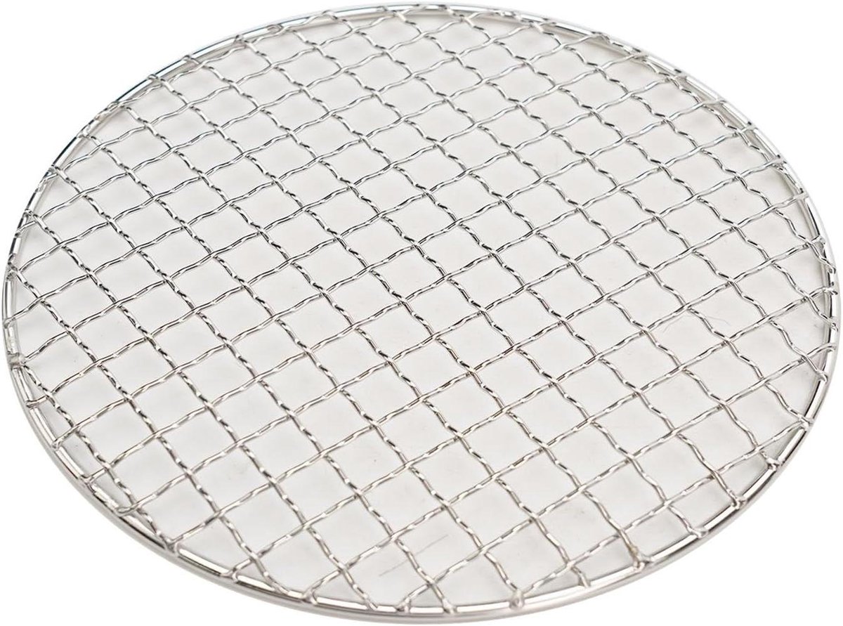 Kookrooster RVS Grillrek Oven Buiten koken Uniform gaasontwerp 20cm diameter Zilver