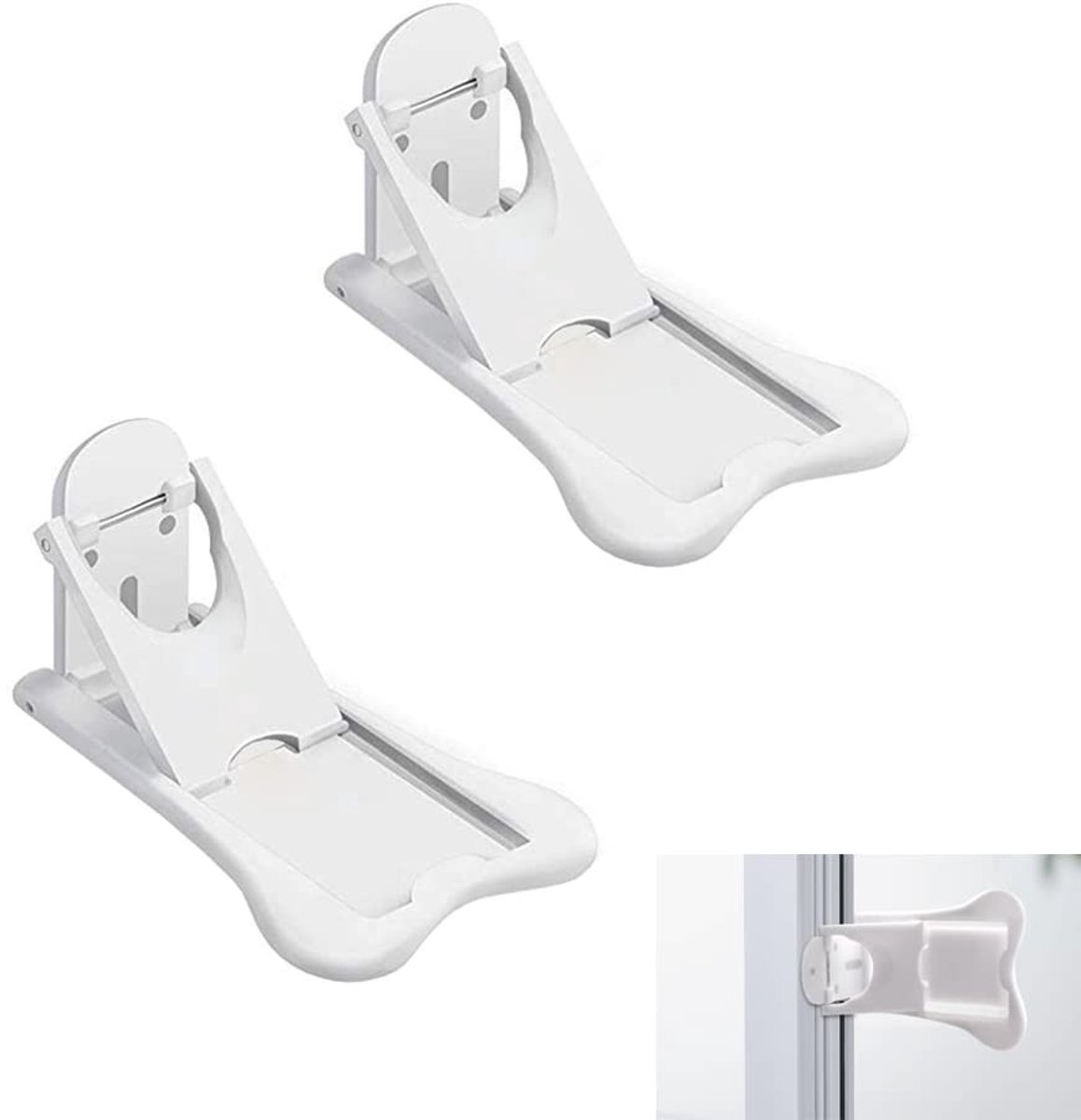 Dailygoods- Veiligheidsslot 2 Stuks - Anti-klem/Schuifdeurslot - Veiligheidsslot voor Laden/Kasten - Robuust/Duurzaam - Veiligheidsbevestiging - Deurslot