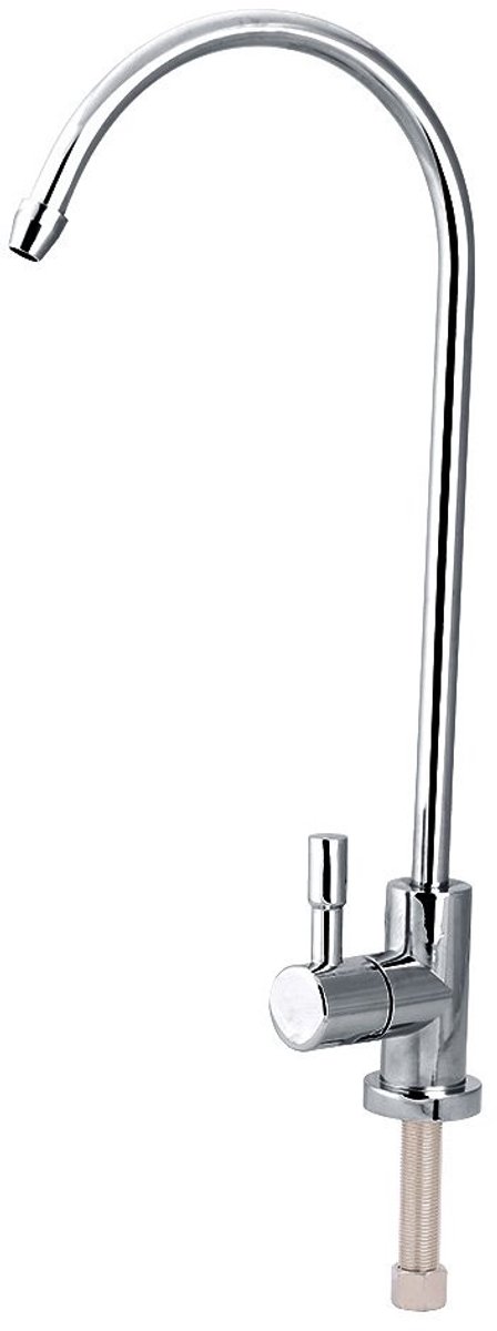 Dailygoods- Waterkraan 1/4 inch - Roestvrij Staal - Zwanenhals - 360° Rotatie - Geschikt voor Waterfiltersystemen - Elegant Design - Keukenkraan