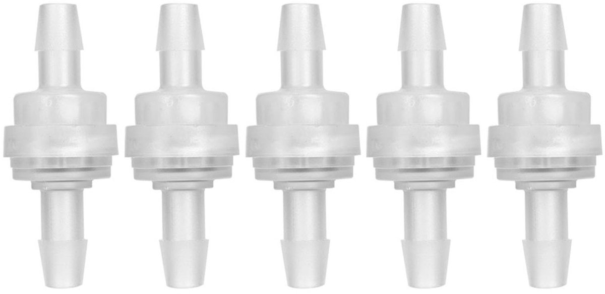 Dailygoods- Terugslagklep Stevig en Duurzaam - 5 Stuks - Fluorrubber Waterafsluiter - PP Kunststof - Hoge Temperatuurbestendigheid - 6mm Ventiel Accessoires