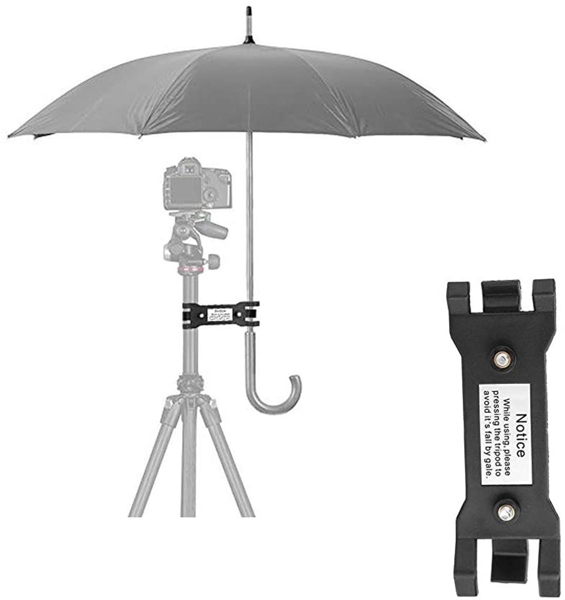 Dailygoods- Parapluclip Draaibaar - Bevestiging voor Flitslicht - Statief Houder - Outdoor Fotografie - Lichtgewicht - Zwart, ABS - Fotografie Klem
