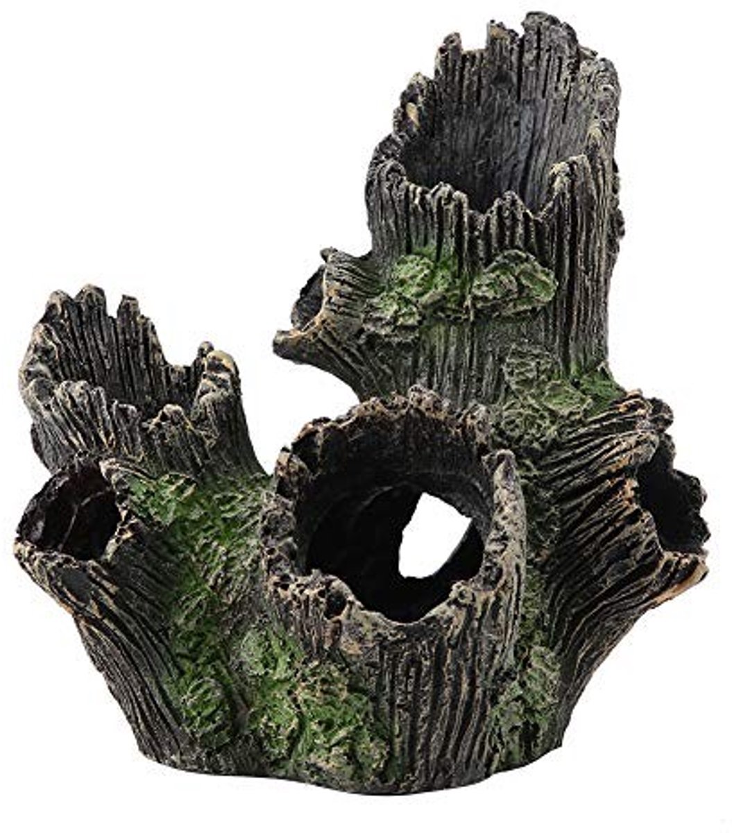 Dailygoods- Boomstam Ornament Hoogwaardige Hars - Aquarium Decoratie - Schuilplaats voor Vissen - Drijfhout Grot - Veilig voor Waterleven - Realistisch Uiterlijk - Aquariumdecoratie