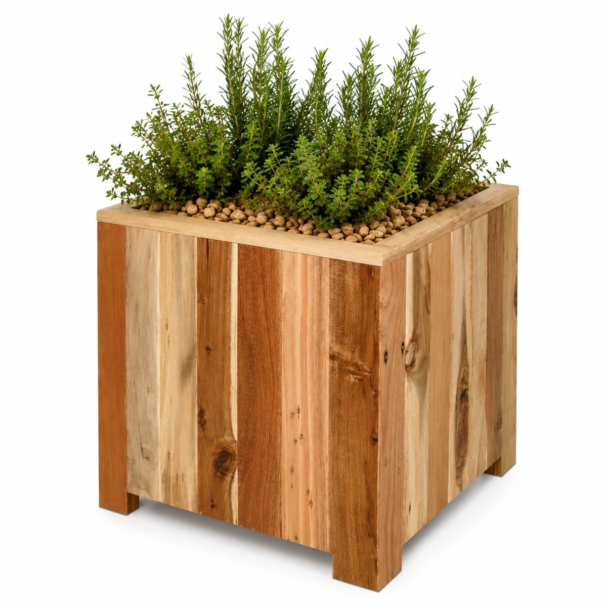 Storm Plantenbak M - 40x40 cm - Naturel Geolied - Acaciahout FSC - voor Binnen, Buiten en Balkon