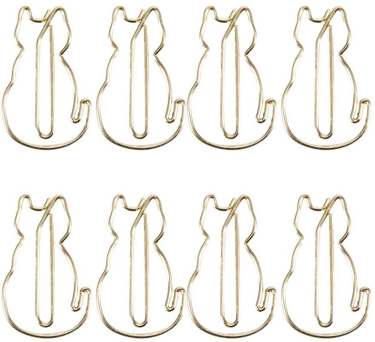 Dailygoods- Paperclips Katvormig 12 Stuks - Uniek Ontwerp - Duurzaam Metaal - Multifunctioneel - 3x2 cm - Lange Levensduur - Clips
