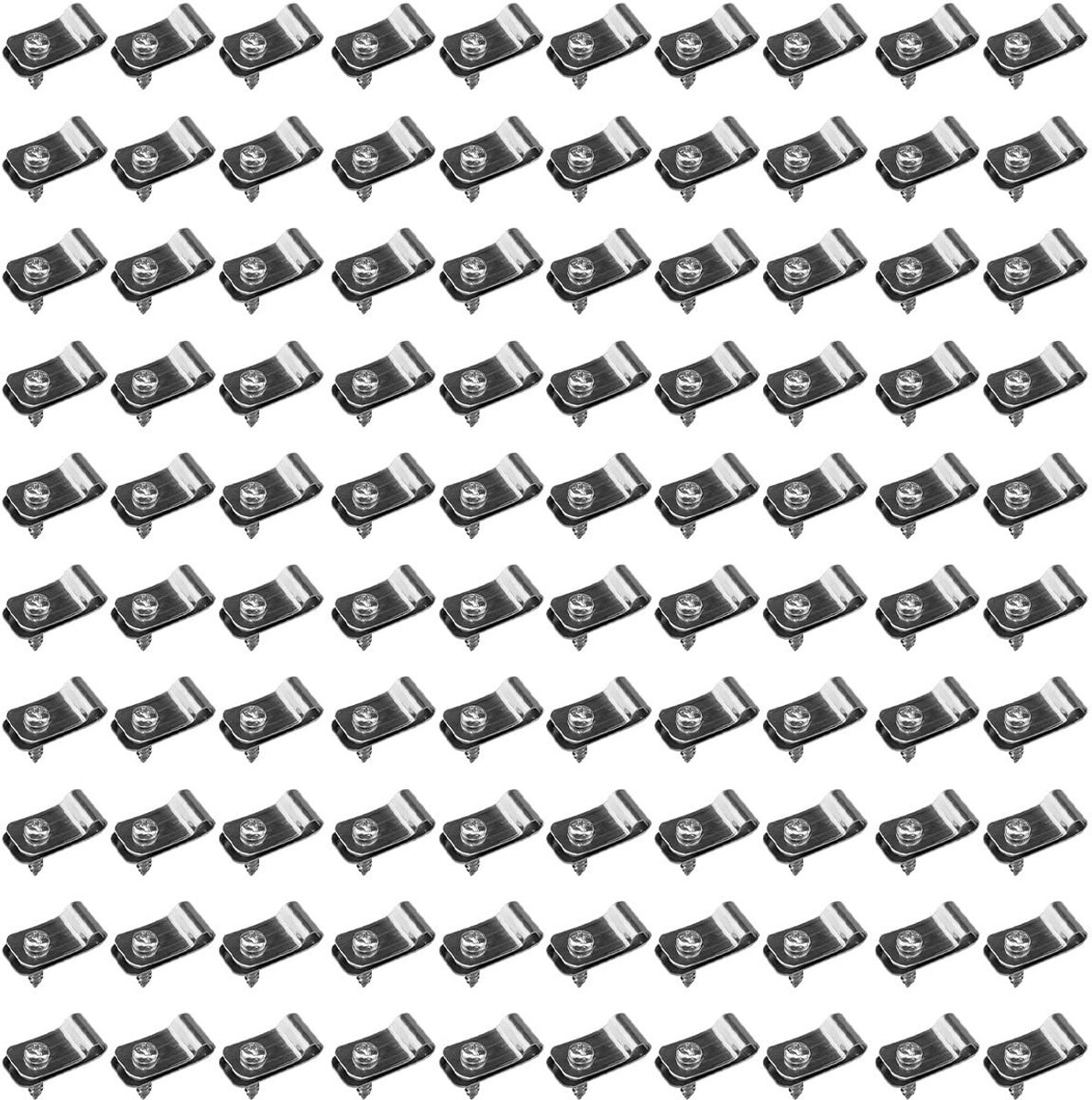 Dailygoods- Hekwerk Montageclips 100 Stuks - Roestvrij Staal - Hekpaneelklemmen - Draadclips - Sterk en Duurzaam - Voor Lasdraad Installatie - Hekclip