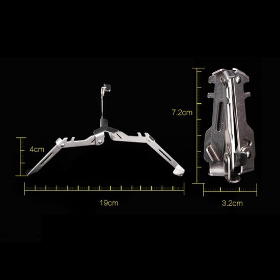 Camping Kookstandaard - Jerrycanhouder Statief - Outdoor Koken - Driehoekige Stabiliteit - Opvouwbaar 7.2x3.2cm - Zilver van Camping — afbeelding 4