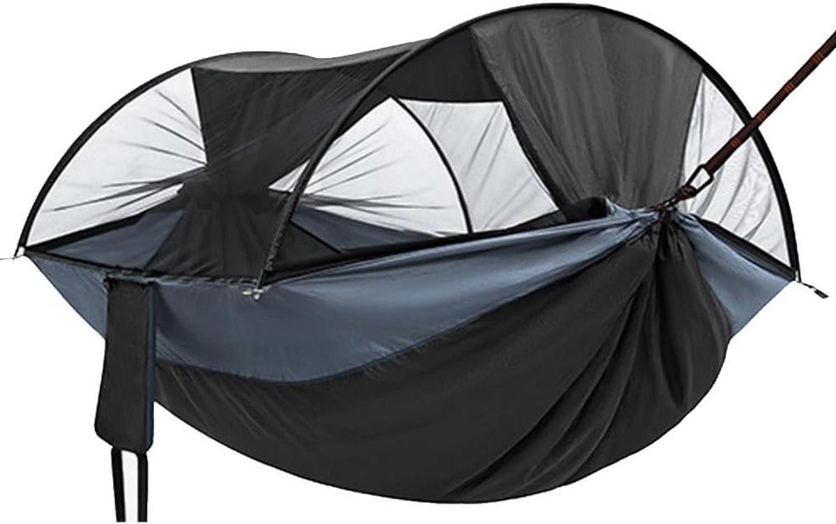 Kampeerhangmat - Buiten hangmat - Ontspannen in natuur - Anti-muggengaas - 300x200 cm - Zwart