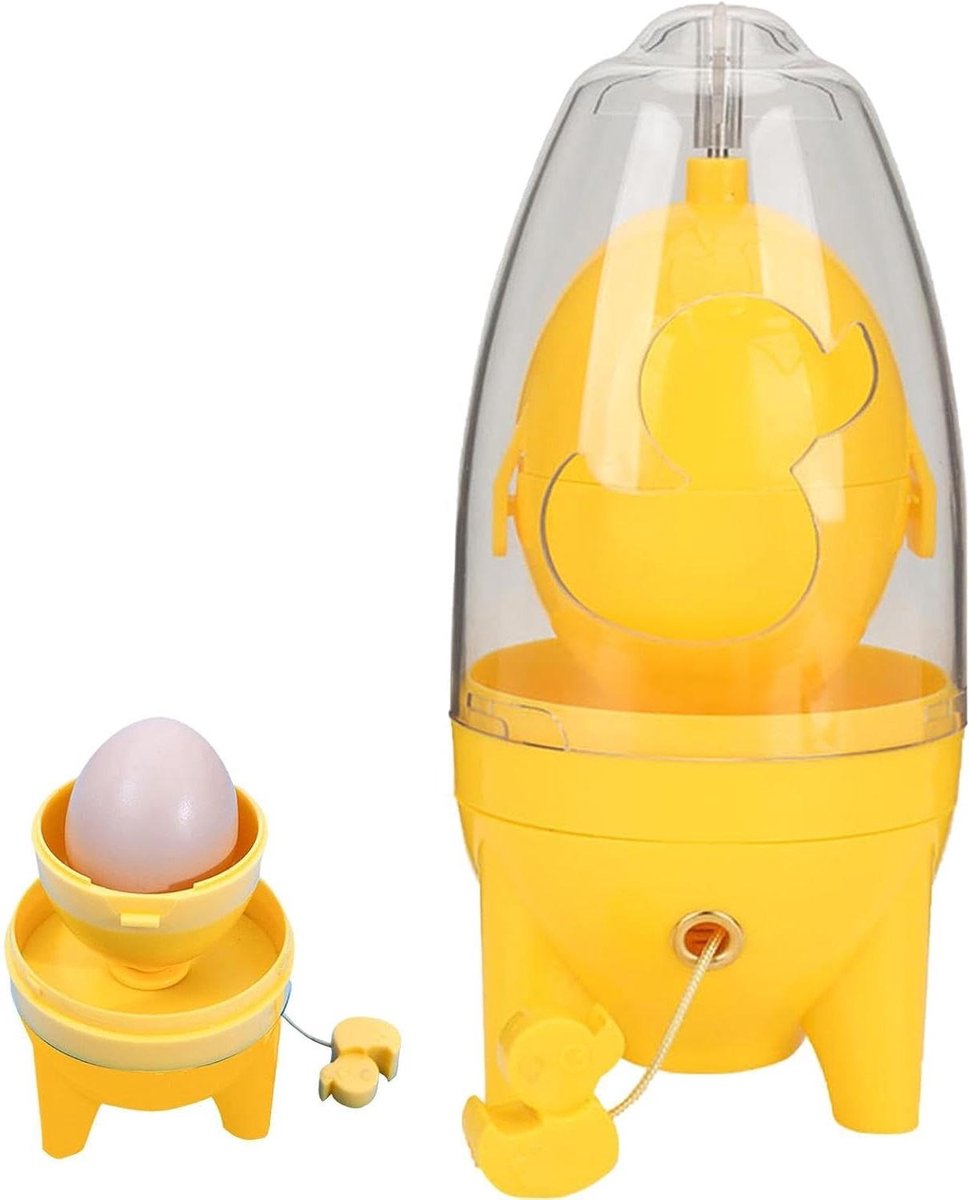 Handmatige Eierschudder Gouden Mixer Eieren Maken Snel Touw Trekken 19 cm Geel