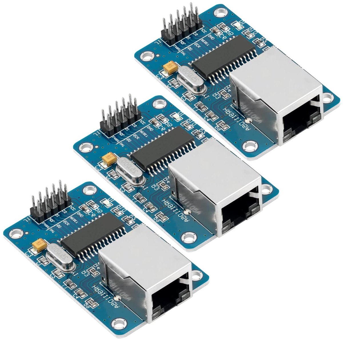 Netwerk Module - LAN Card - Microcontroller Verbinding - ENC28J60 Controller - 3 Stuks - Groen