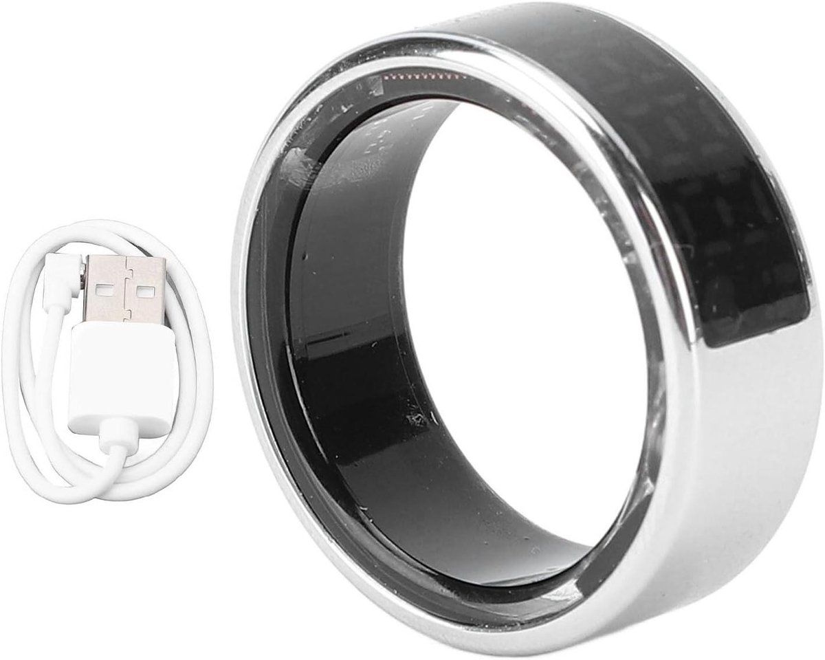 Slimme Ring - Fitness Tracker - Sporten en Gezondheid - IP68 Waterdicht - ID 182 mm - Zilver