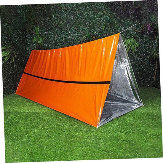 Lichtgewicht tenten - Noodtent - Overlevingsbuistent voor 2 personen - Voor kamperen, wandelen, backpacken en outdooractiviteiten - PE - Oranje - Thermo noodgeval - 150*240CM - Noodpakket van Merkloos — afbeelding 3
