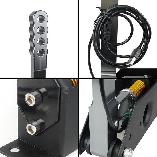 USB Handrem - Handrem PC - Race Simulatie - 16-Bit Hall Sensor - 37 x 31 x 9 cm - Zwart — afbeelding 4