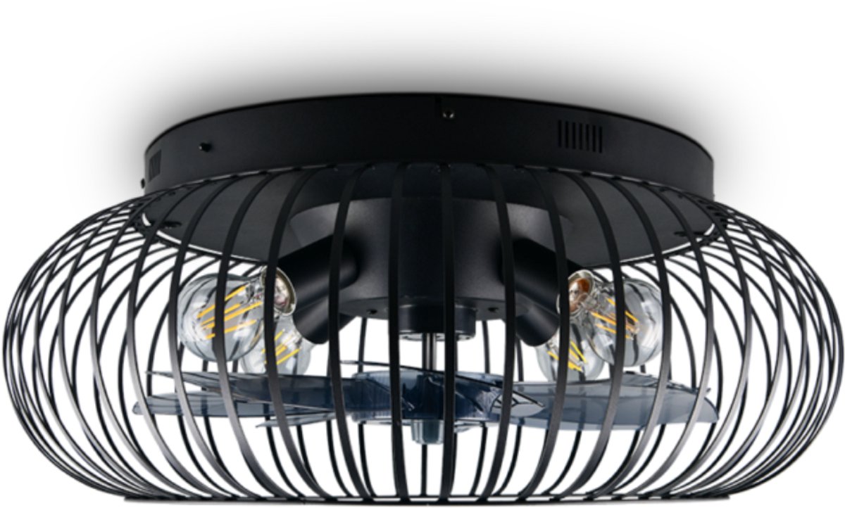 Fantiluxe - Agnes - Plafondventilator met verlichting - Zwart - Ø61cm - Afstandsbediening - Met lamp - Plafond ventilator - Slaapkamer thumbnail 2