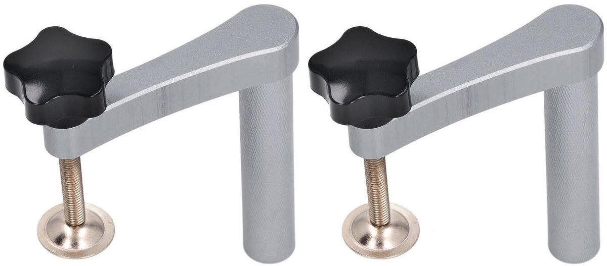 Dailygoods- Klem - Verstelbare Hondegatklem - 2 Stuks - Roestvrij Staal - Aluminium - Geschikt voor Werkstukken tot 70 mm - Bankklem