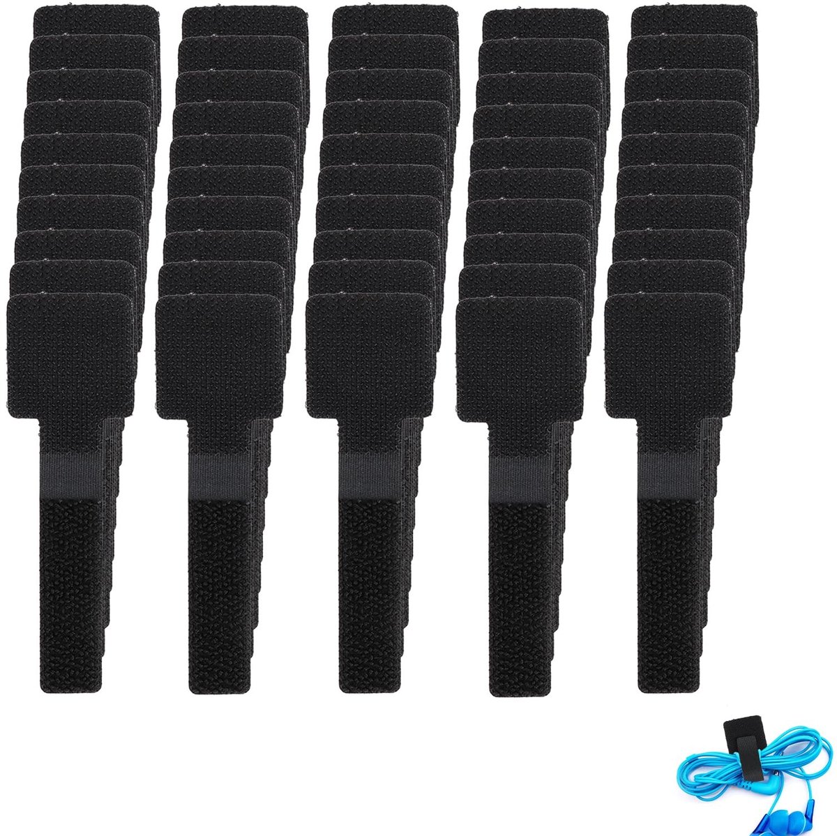 Dailygoods- Kabelhouders 50 stuks - Zelfklevend - Verstelbaar - Nylon - Kabelmanagement - Geschikt voor kabels tot 3,5 cm - Kabelclip