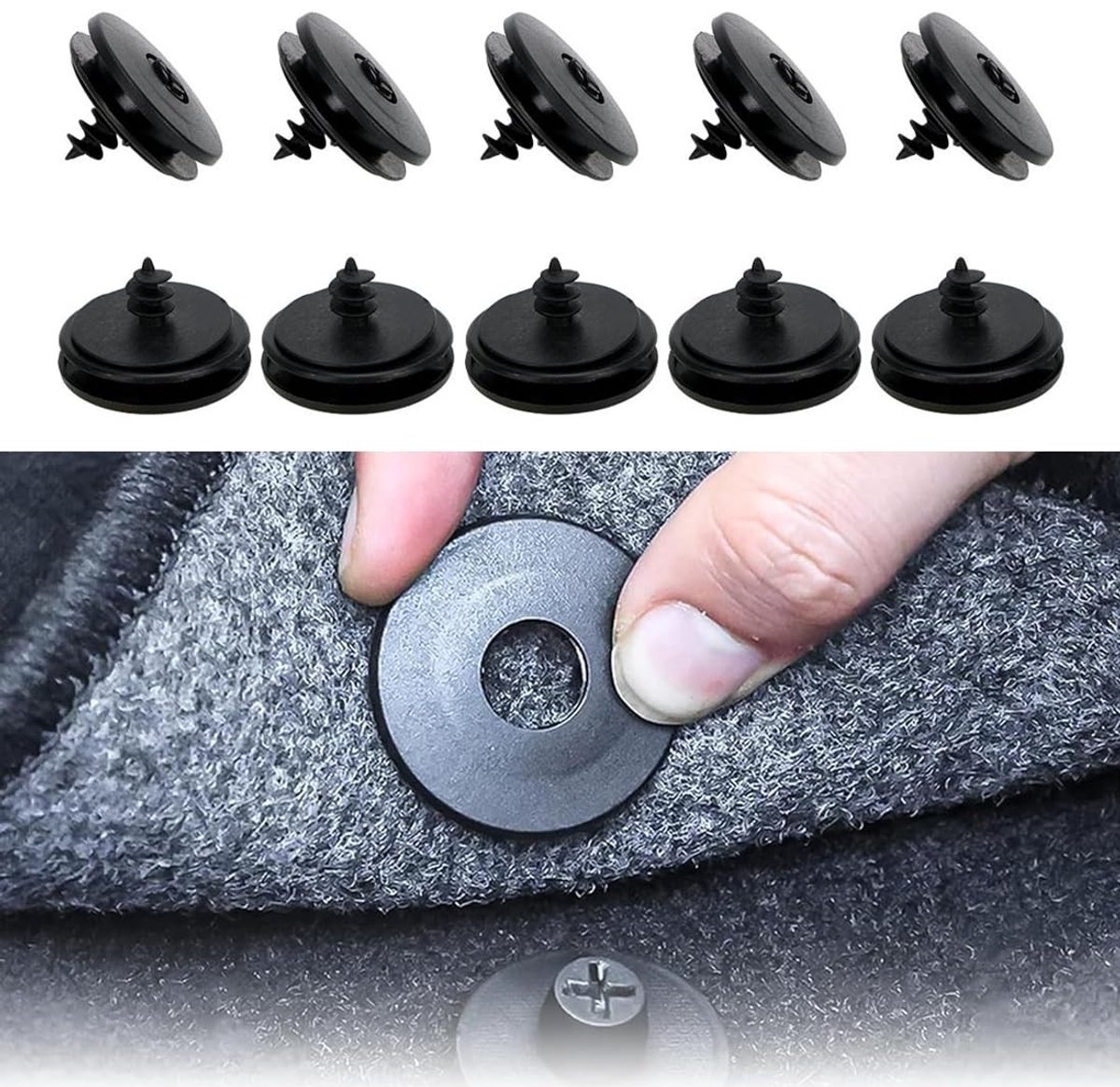 Dailygoods- Automatten Universeel - 10 Stuks - Anti-slip Technologie - Duurzaam Materiaal - Eenvoudige Installatie - Nauwkeurige Maat 35,8 mm - Tapijtclips