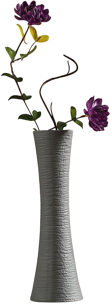 Dailygoods- Knopvaas 20 cm - Keramisch - Taps toelopend - Decoratieve Bloemenvazen - Voor enkele stengel bloemen - Minimalistisch design - Bloemenvase