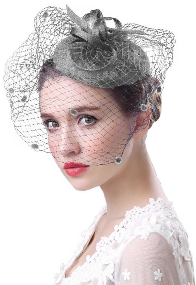Dailygoods- Fascinator Hoed Elegante Bruiloftshoed - Haarclip - Hoofddeksel - Accessoire - Casual - Diameter 16 cm