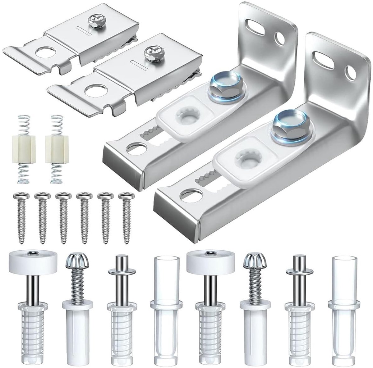 Dailygoods- Bifold Deur Hardware Set - 20PCS Vervangende Onderdelen - Opvouwbare Pocket Deur - Top/Bottom Draaipunten - Beugels/Geleidewielen - Hoogwaardig Koolstofstaal - Deurenhardware