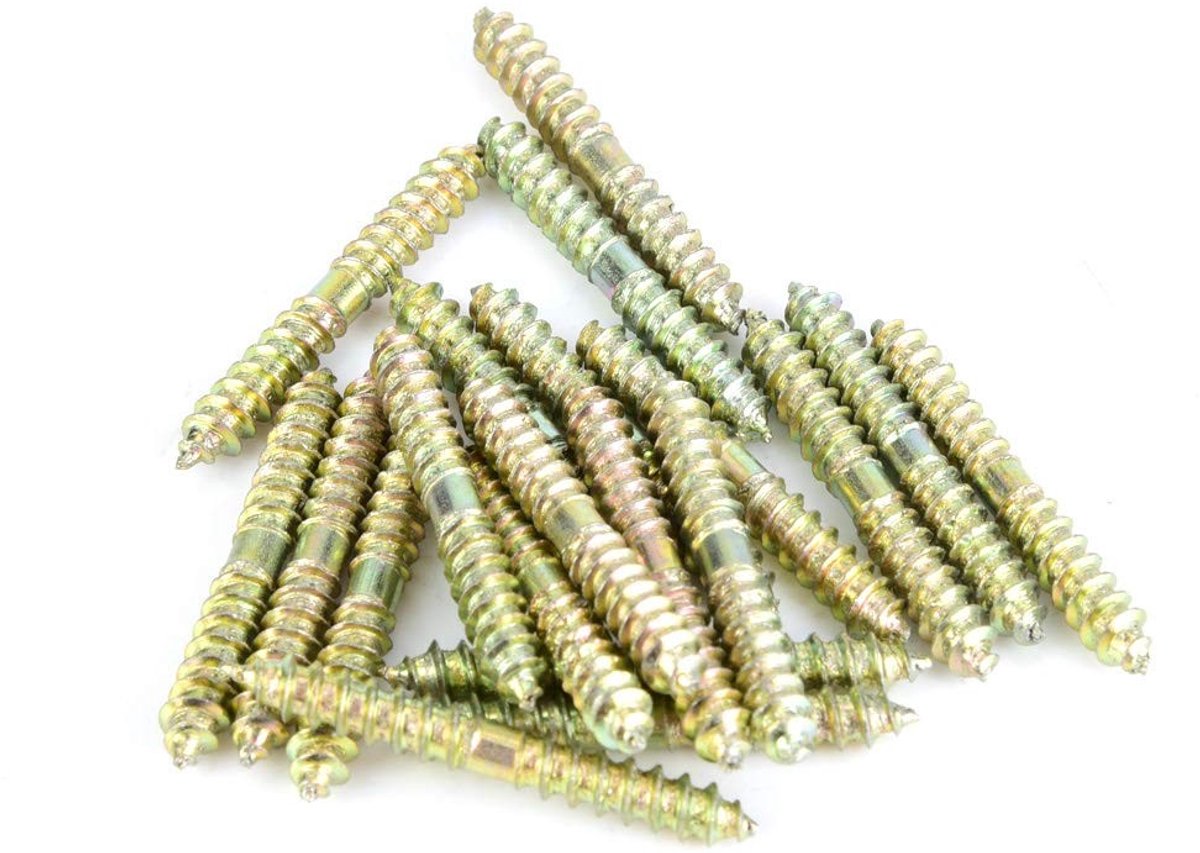Dailygoods- Zelftappende Schroeven 20 Stuks - Dubbele Deuvel - Houtbewerking - Meubels - Connector - 5x40 mm - Houtschroeven