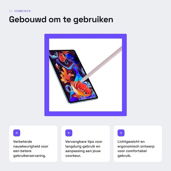 Dailygoods- Stylus Pen Hoge Gevoeligheid - Stylus Pen voor Tab S6 Lite - Tablet Stylus - 5 Vervangende Tips - Duurzaam Plastic - Geschikt voor SM-P610/P615 - Tabletpen — afbeelding 3