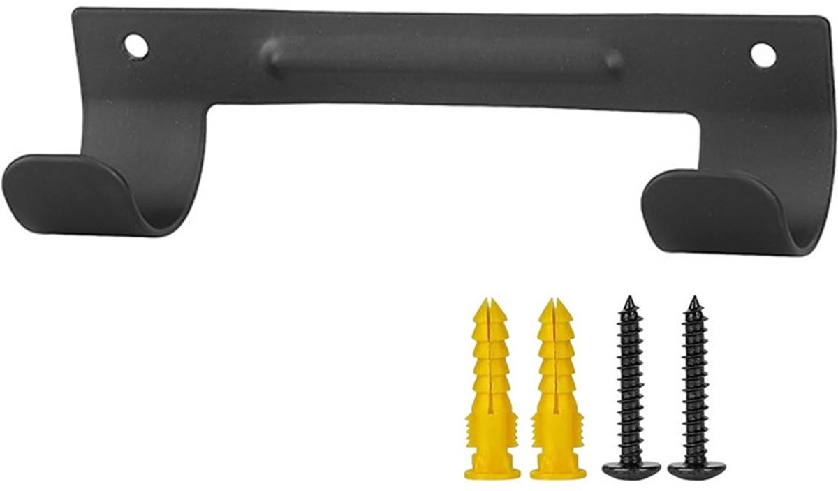 Dailygoods- Strijkplankhouder - Strijksethouder - Opberghaken Garage - Zwart - 15.2 x 4.5 x 4 cm - Geschikt voor handdoeken/jassen - Opberghaak